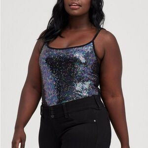 Rainbow sequin foxy cami